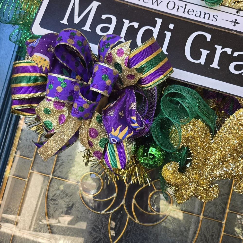 Mardi Gras Wreath & Garland Combo
